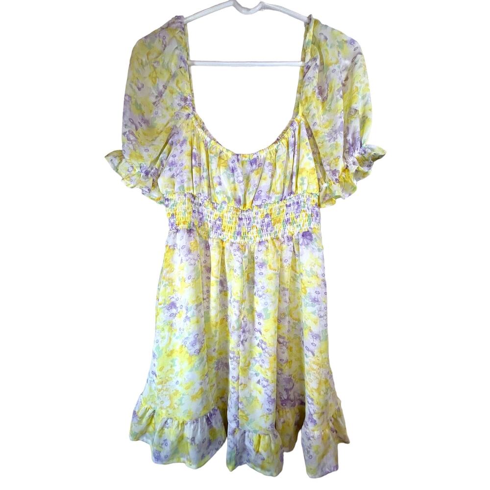 HYFVE Watercolor Floral Babydoll Dress - Size  L - Picture 4 of 14